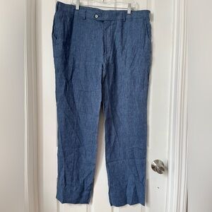 Brooks Brothers Fitzgerald blue 100% Linen men’s dress Pant trousers size w40L32